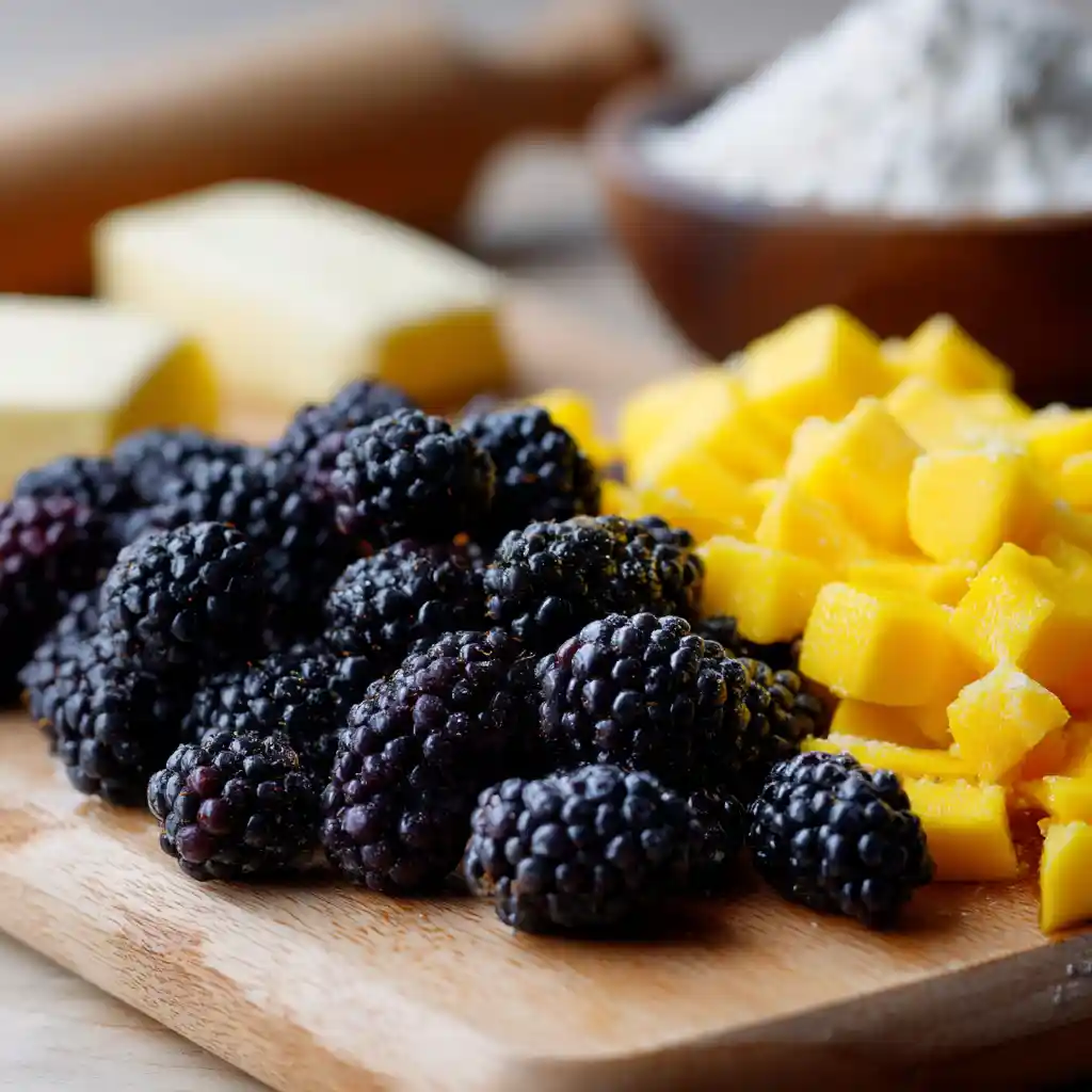 ingredients for blackberry mango scones
