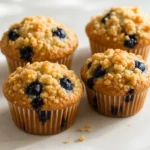 Dairy Free Blueberry Muffins with streusel topping