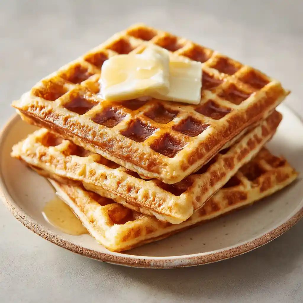 dairy free waffles fresh from the waffle iron