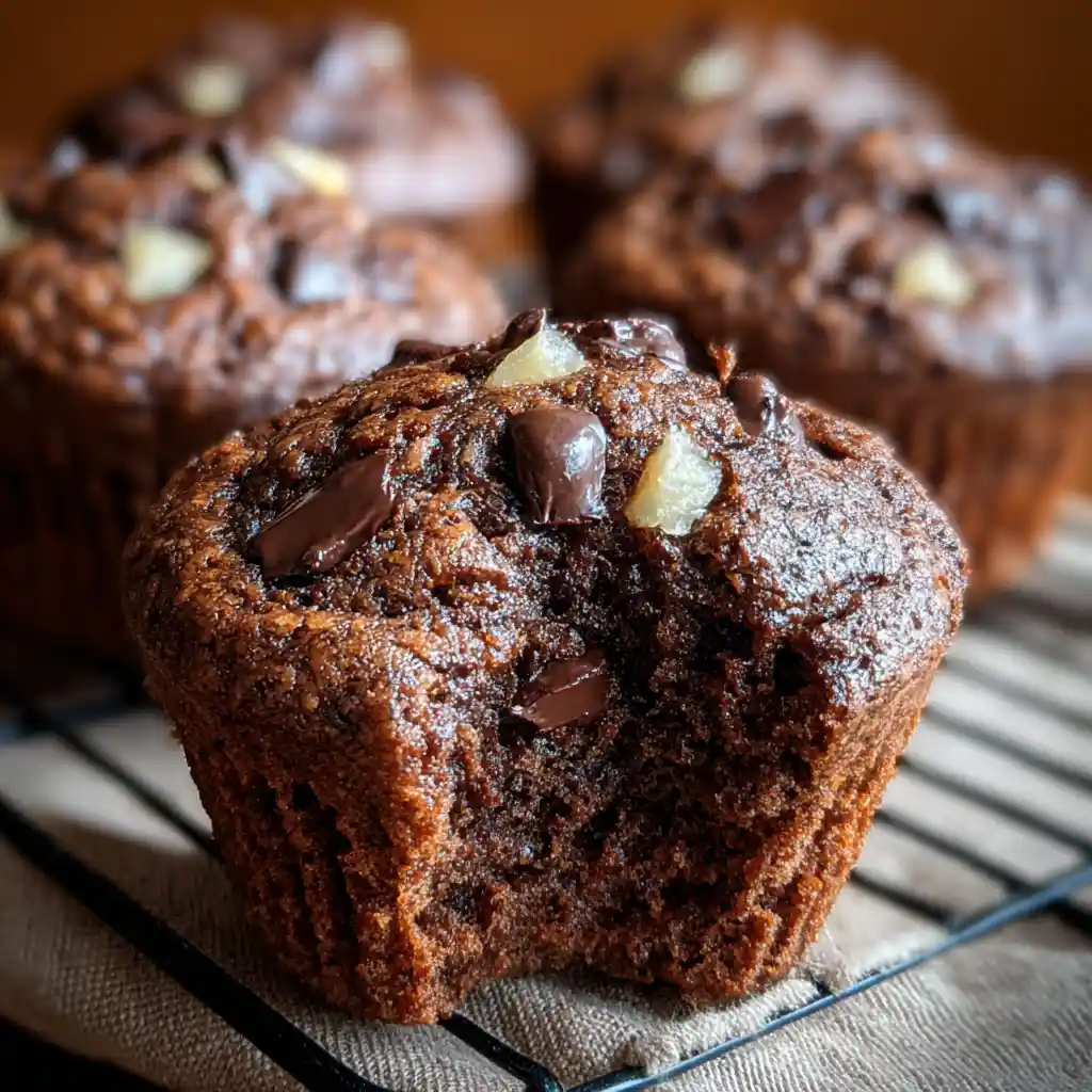 Gooey center triple chocolate muffins
