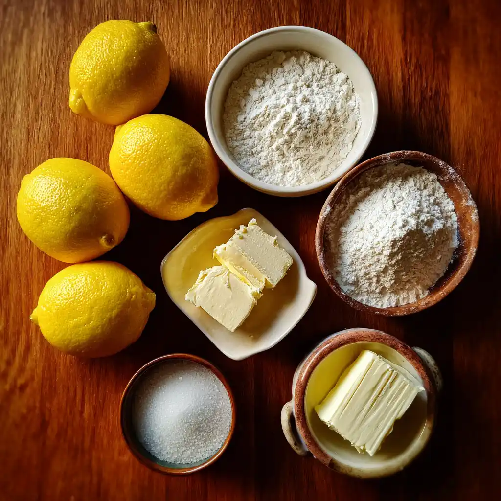 Ingredients for lemon cheesecake cookies recipe