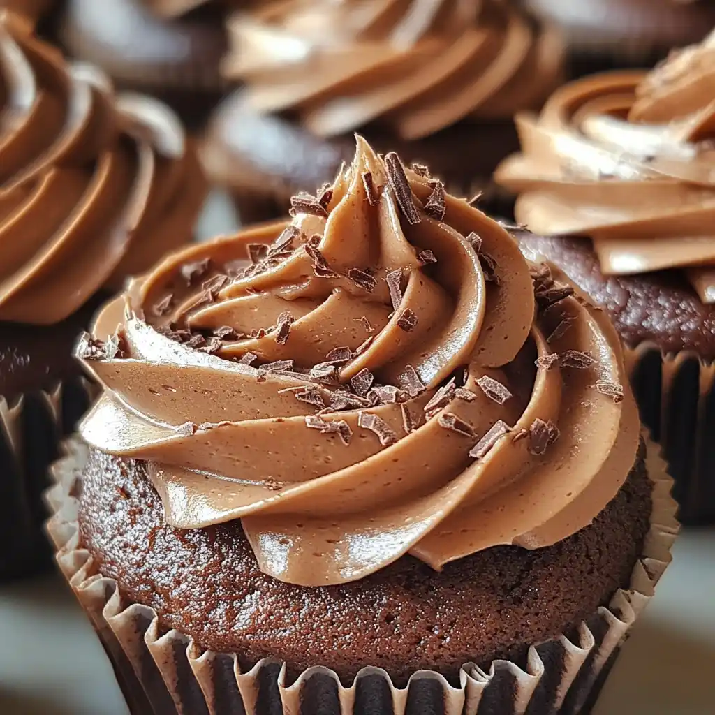 Chocolate fudge cupcakes with buttercream frosting