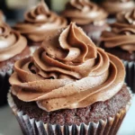 Moist chocolate fudge cupcakes topped with silky buttercream frosting