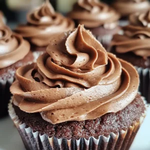 Moist chocolate fudge cupcakes topped with silky buttercream frosting
