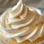 Recipe card for dairy-free cream cheese frosting with ingredients and instructions.