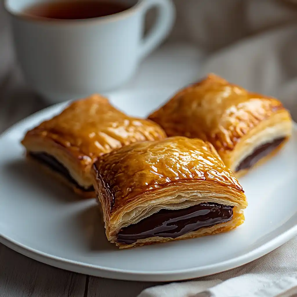Nutella puff pastry served with tea