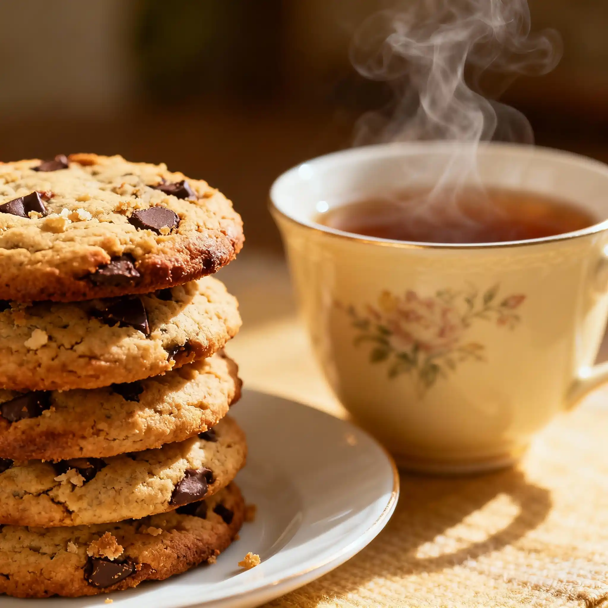 serving soft no egg cookies with tea