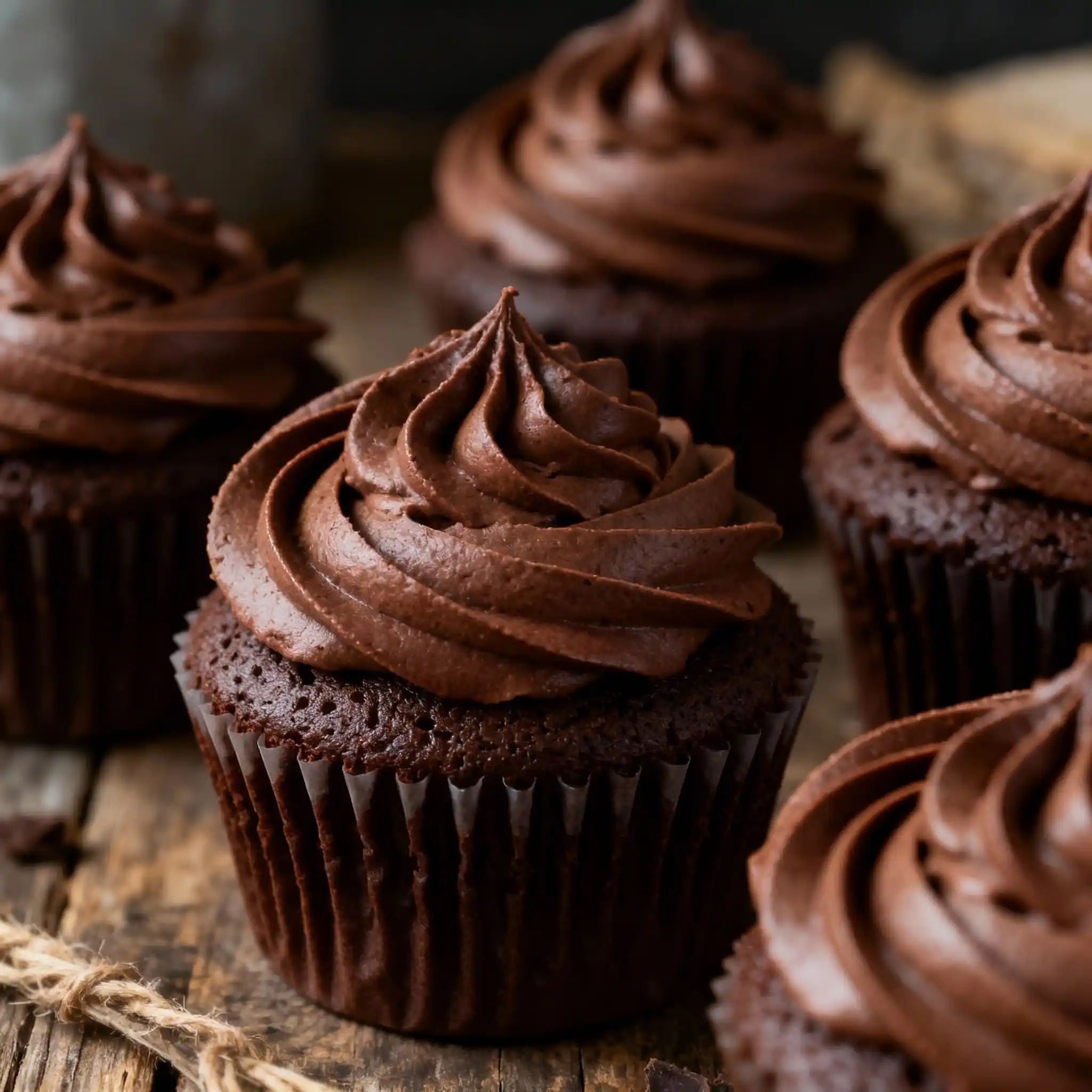 Cupcakes topped with vegan buttercream frosting swirls